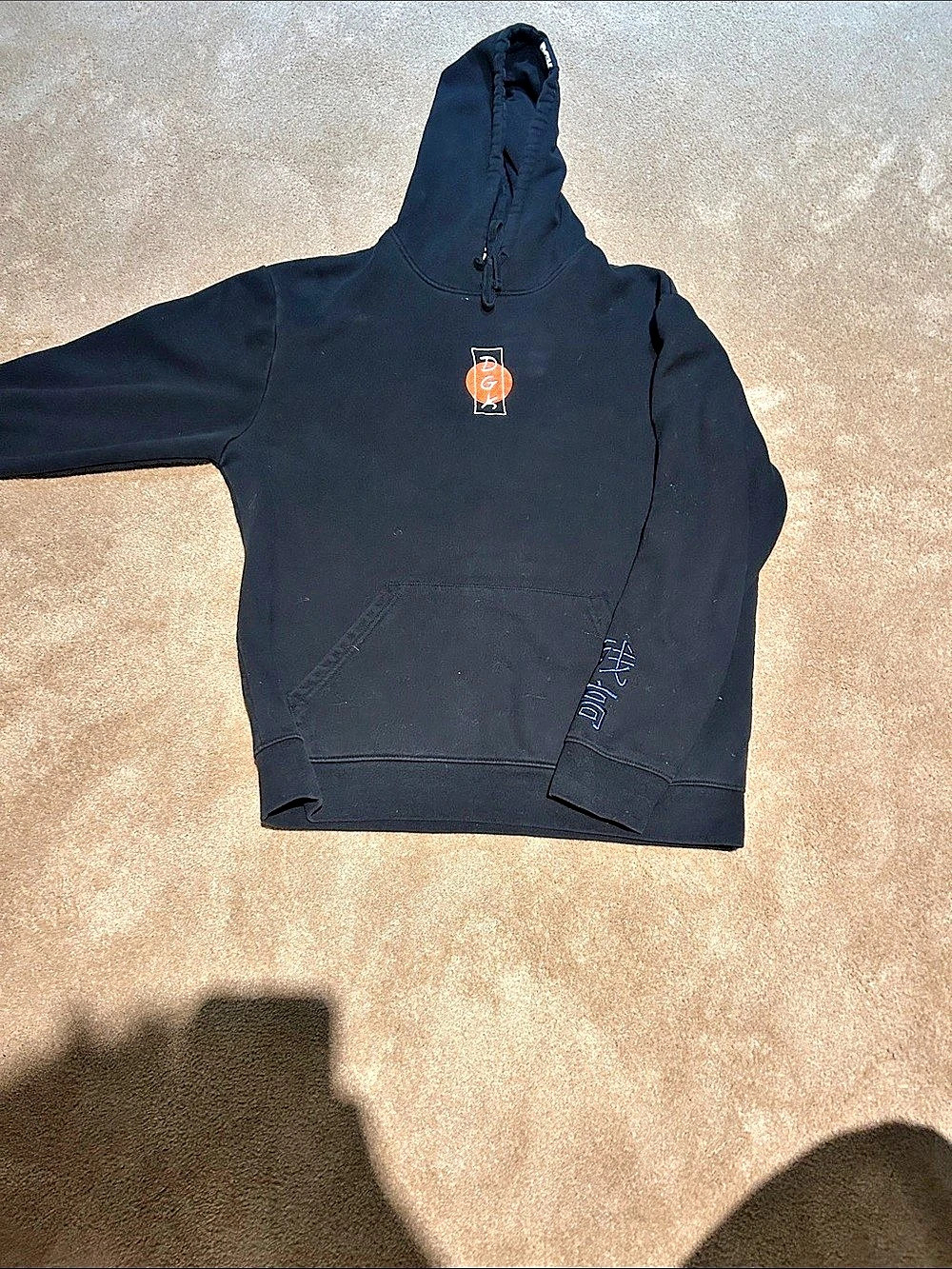 DGK Breaker Black Hoodie Graphic Pullover Black & Blue XL